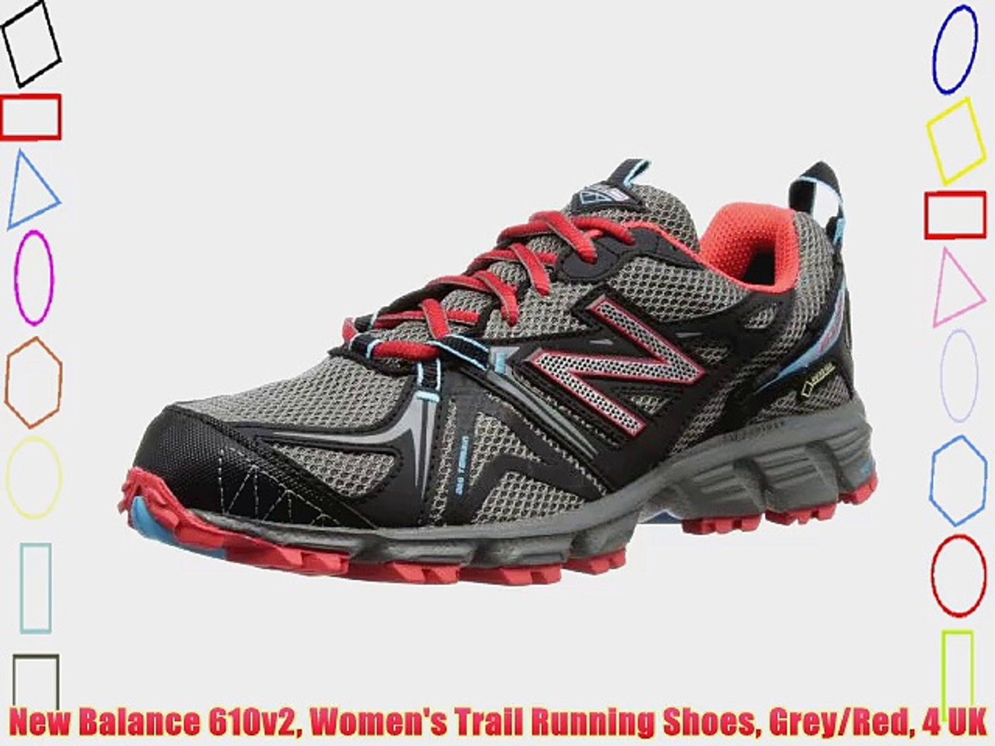 New Balance 610v2 Women's Trail Running Shoes Grey/Red 4 UK - video dailymotion