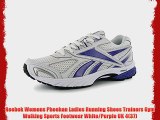 Reebok Womens Pheehan Ladies Running Shoes Trainers Gym Walking Sports Footwear White/Purple