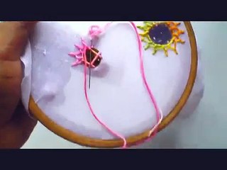 Hand embroidery : shisha work or mirror work using cretan stitch