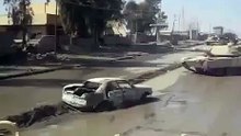 M1A2 Tank Running over IED Car Bomb in Iraq