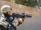 Soldier in Iraq Fires M203 Grenade Launcher