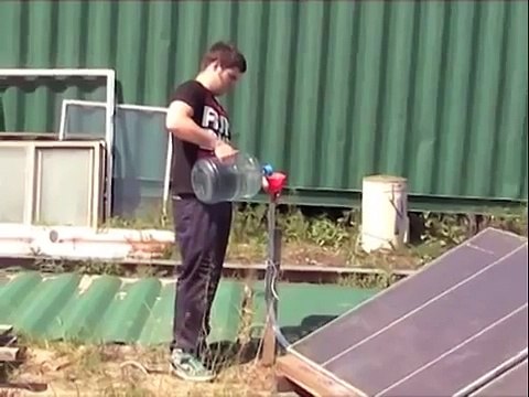 Shipping Container House - hot water from solar panels