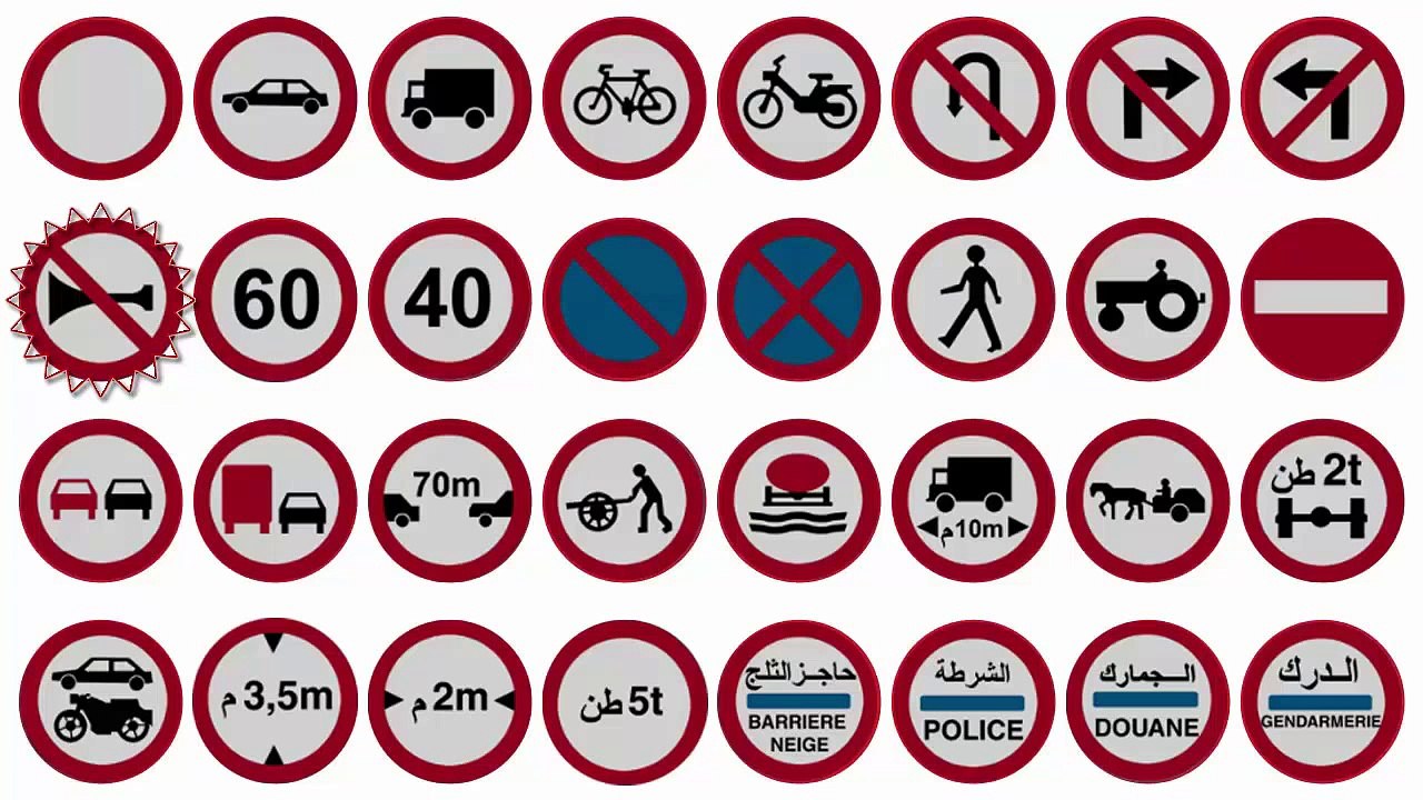 إشارات المرور - علامات المنع