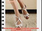 Minitoo QJ6126 Womens Peep Toe High Heel Silver Satin Floral Salsa Tango Ballroom Latin Ankle