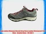 New Ladies/Womens Merrell Grey/Rose Leather Waterproof Trial Shoe - Granite/Rose - UK SIZE