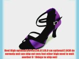 Fashion M Font Tiger satin (pink/red/Purple)of Ladies Latin dance shoes (EU40/25.5CM Purple black)