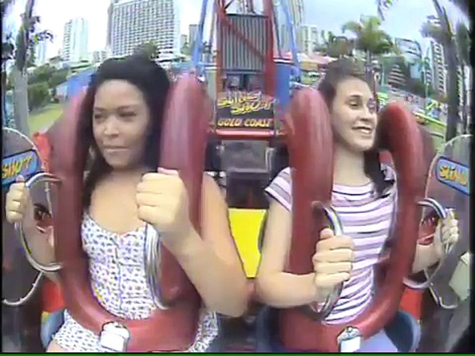 Girl gets extremely scared on the Sling Shot