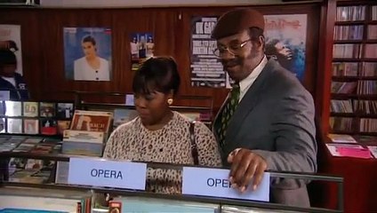 Donovan and Mrs Johnson in the record store