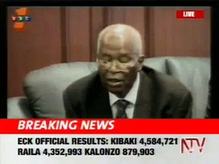Kibaki Winner Kenya elections 2007 and sworn in immediately