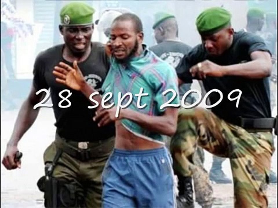 DADIS CAMARA ASSASIN - CNDD IGNORANT  28 SEPT 2009 LA JUNTE ONT TUES 87 MANISFESTANTS