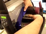 Installing the ribbon and labels on a Zebra printer