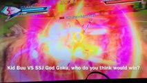 DBXV- Kid Buu VS SSJ God Goku