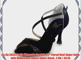 Jia Jia 20522 Latin Women's Sandals 2.7'' Flared Heel Super Satin with Rhinestone Dance Shoes