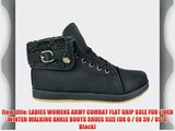 Item title: LADIES WOMENS ARMY COMBAT FLAT GRIP SOLE FUR LINED WINTER WALKING ANKLE BOOTS SHOES