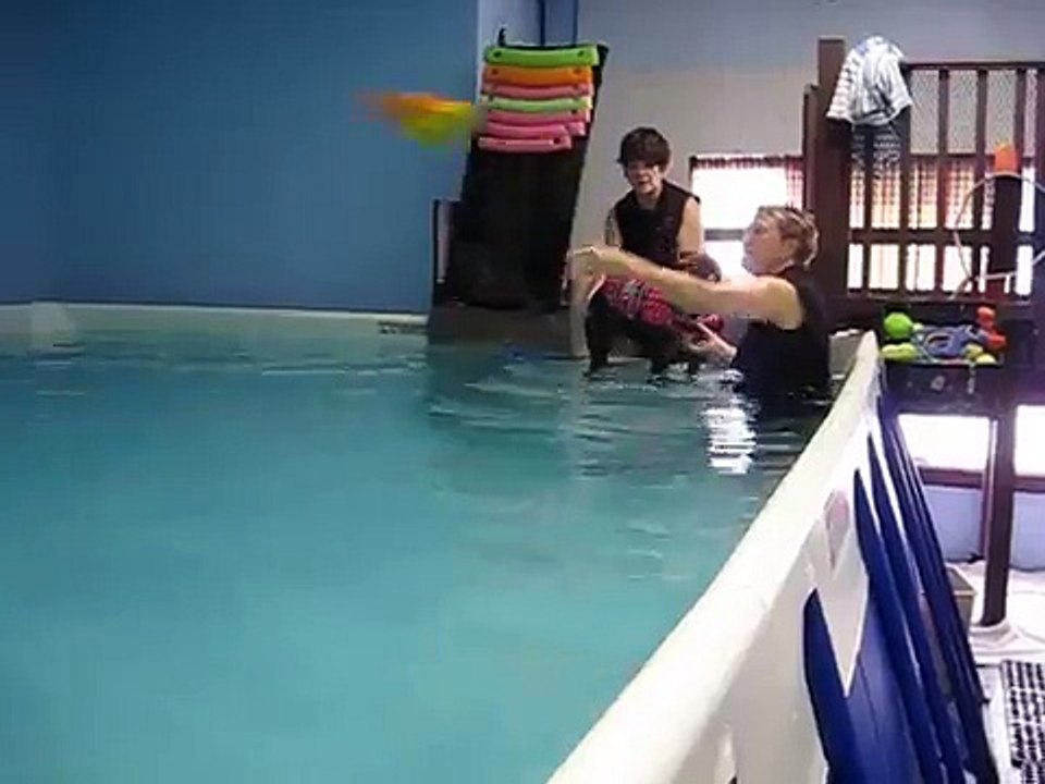Doberman Pinscher's 2nd Swimming Lesson - Swims almost like a Lab Dog now!