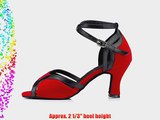 Honeystore Women's Soft Ground Ankle Strap Heel Dance Shoes Red-01 5 UK