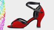 Honeystore Women's Soft Ground Ankle Strap Heel Dance Shoes Red-01 5 UK