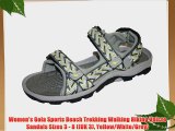 Women's Gola Sports Beach Trekking Walking Hiking Velcro Sandals Sizes 3 - 8 ((UK 3) Yellow/White/Grey)