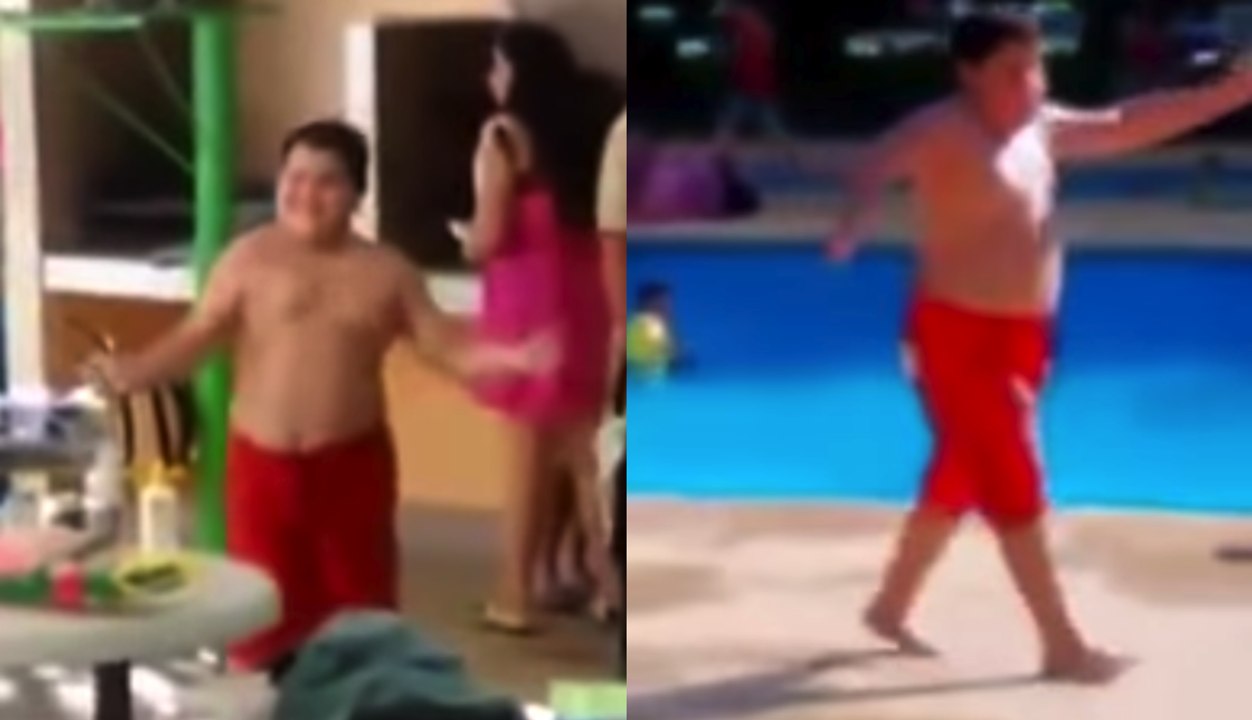 Kid Dances To Cuban Pete at a Pool Party | What's Trending Now