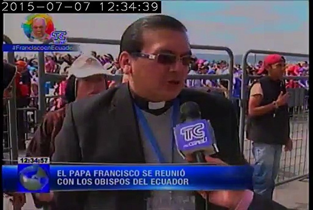 Previo a la misa el Papa Francisco mantuvo una reunión con los obispos del Ecuador