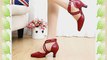 Abby AQ-6175 Womens Latin Tango Cha-Cha Kitten Heel Round-toe Leather Dance-shoes Red UK Size3