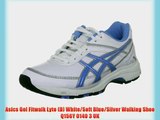 Asics Gel Fitwalk Lyte (D) White/Soft Blue/Silver Walking Shoe Q156Y 0140 3 UK