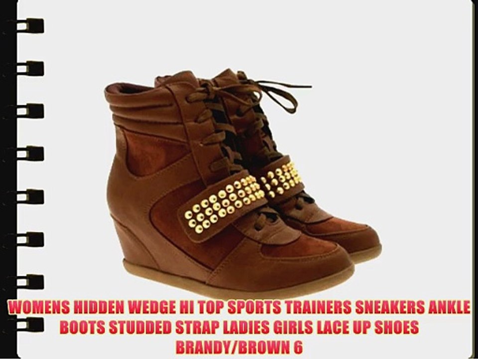 WOMENS HIDDEN WEDGE HI TOP SPORTS TRAINERS SNEAKERS ANKLE BOOTS STUDDED STRAP LADIES GIRLS