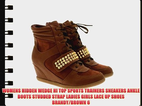 WOMENS HIDDEN WEDGE HI TOP SPORTS TRAINERS SNEAKERS ANKLE BOOTS STUDDED STRAP LADIES GIRLS