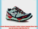 Brooks Womens Cascadia 9 Ladies Trainers Running Shoes Sport Lace Up Footwear Light Blue/Red