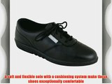 Ladies Superb Quality Soft Leather Machine Washable Shoes Black UK 6