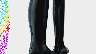 Saxon Equileather Plain Tall Boots-Black Wide 6/40