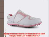 Dunlop Womens Biomimetic 100 Mesh Ladies Golf Shoes Softspike Cleats Lace Up White/Pink UK