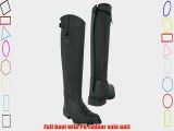 Toggi Calgary Long Leather Riding Boot With Full Zip Wide Leg Fitting In Black Size: 8 (EU