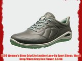 ECCO Women's Biom Grip Lite Leather Lace-Up Sport Shoes Warm Grey/Warm Grey/Ice Flower 5.5