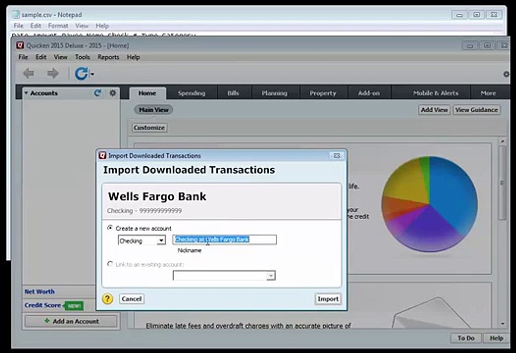 Import excel into Quicken