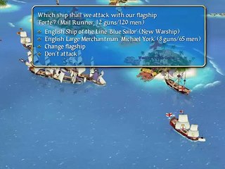 Sid Meier's Pirates! Mail Runner vs. Ship of the Line (Swashbuckler)