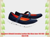 Skechers GOwalk Everyday Leather Mix Mary Jane 146 468 - Navy Size 6 UK