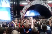 AC/DC - Intro Rock Or Bust, live at Wembley Stadium, London 4th July 2015   Weird face
