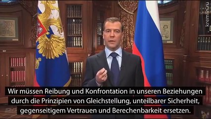 Russlands Präsident Dmitri Medwedew warnt vor einem 3. Weltkrieg (Atomkrieg) 23. November 2011