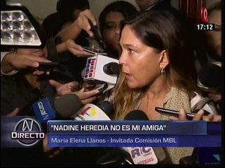 Ex amiga de Nadine Heredia la acusa de proteger a Belaunde