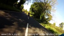 Isle of man Mountain Road full speed over Snaefell Mountain Course during the TT 2014 Ramsey