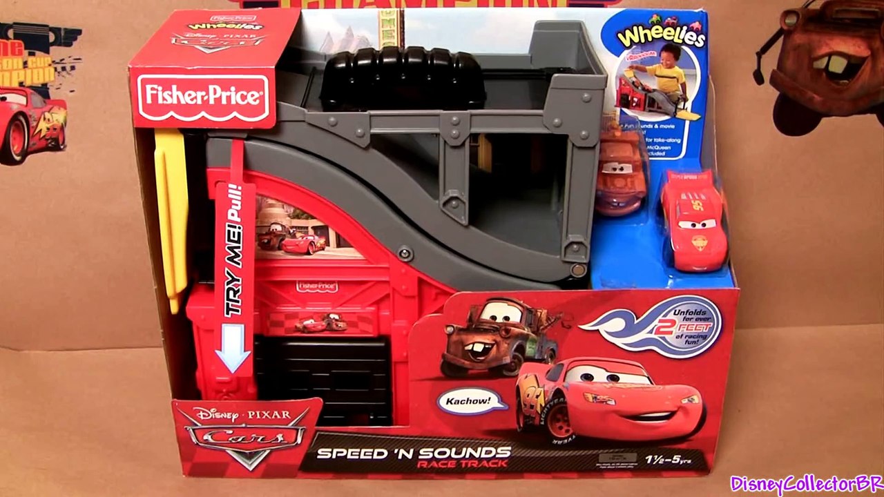 Disney Cars Wheelies Playset Speed and Sounds Lightning Mcqueen Mater Race Track in Radiator Springs