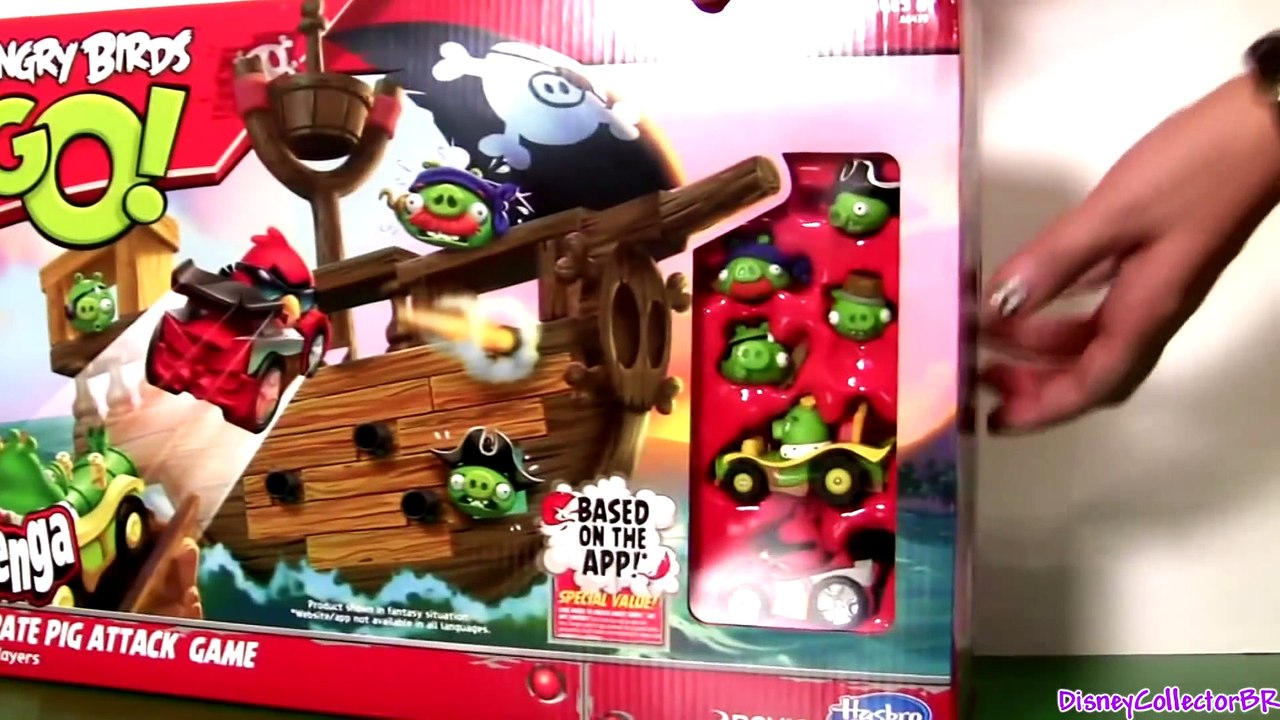 Cars Pirate Mater Angry Birds Go! Jenga Pirate Pig Attack Game Playset Disney Pixar toys review