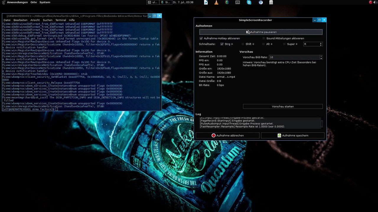 Arch Linux : ArmA Tactics [mesa 10.6.1 + wine-staging-compat 1.7.45 (pipelight repo)]