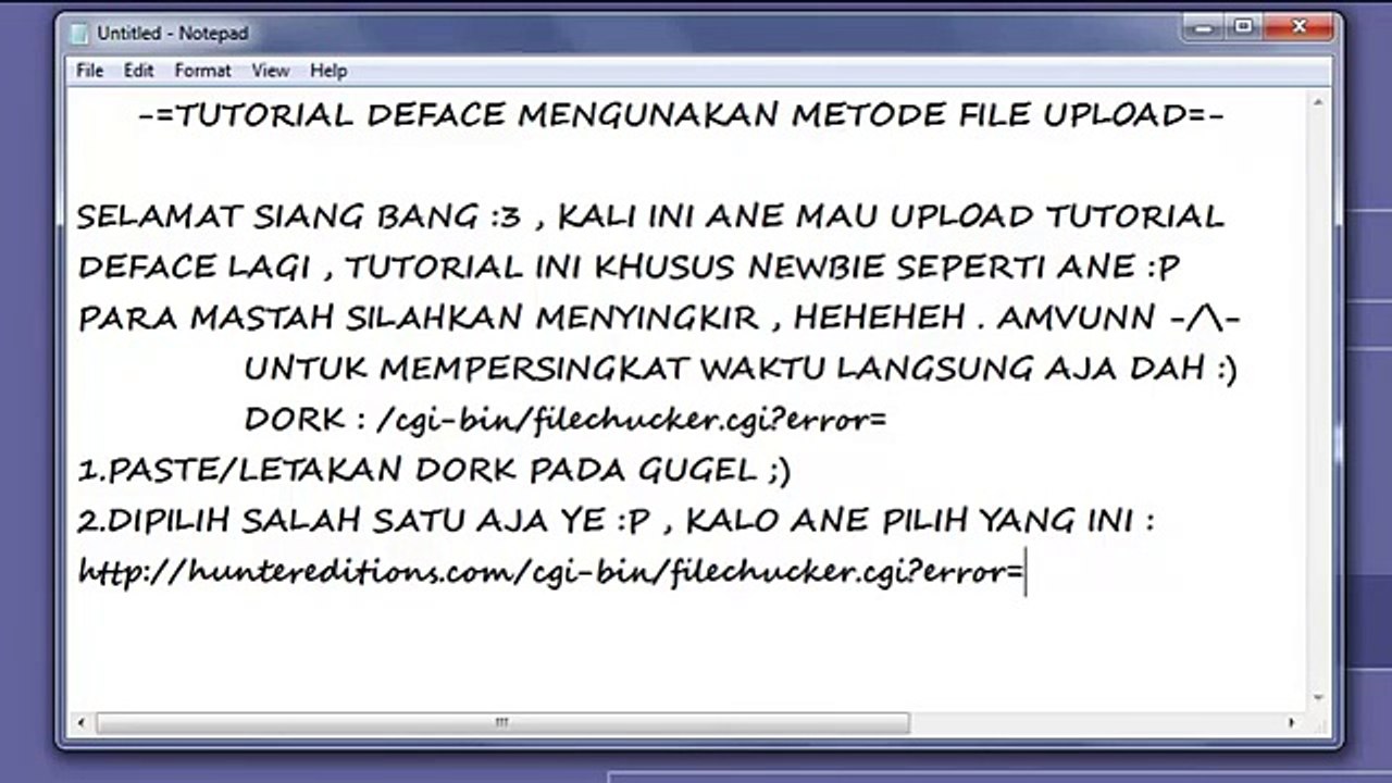 Tutorial Deface Dengan Metode File Upload