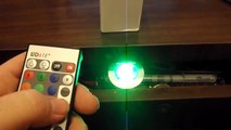 Chinese Color changing RGB LED light bulb with remote demonstration