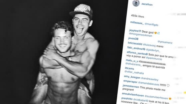 Los fanes de Zac Efron se enloquecen cuando él sube foto de su hermano Dylan sin camisa