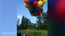 Insolite: il s'envole grâce à 110 ballons gonflés à l'hélium