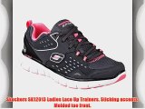 Skechers Ladies Synergy Front Row Lace Breathable Leather Trainer Grey