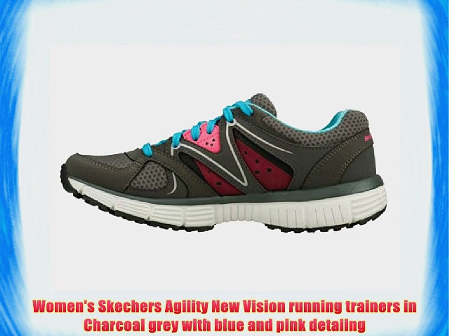Skechers Womens Agility New Vision Running Trainers Charcoal Blue ...